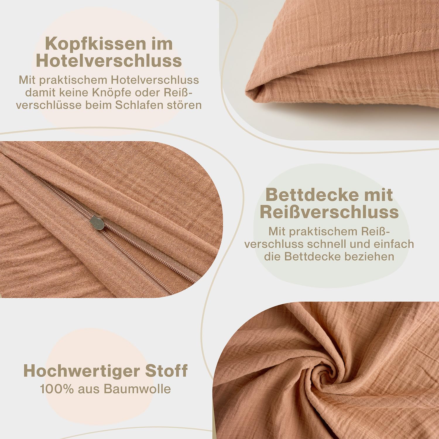 Blumtal Bettwäsche 135x200 Leinen Optik 2teilig mit Kissenbezug 40x80cm - Bettbezug leinenartige Baumwolle, ähnlich wie Leinen Bettwäsche 135 x 200 cm - OEKO-TEX zert. Stone Washed Bettbezug Kupfer Blumtal Bettwäsche 135x200 Leinen Optik 2teilig mit Kissenbezug 40x80cm - Bettbezug leinenartige Baumwolle, ähnlich wie Leinen Bettwäsche 135 x 200 cm - OEKO-TEX zert. Stone Washed Bettbezug Kupfer
