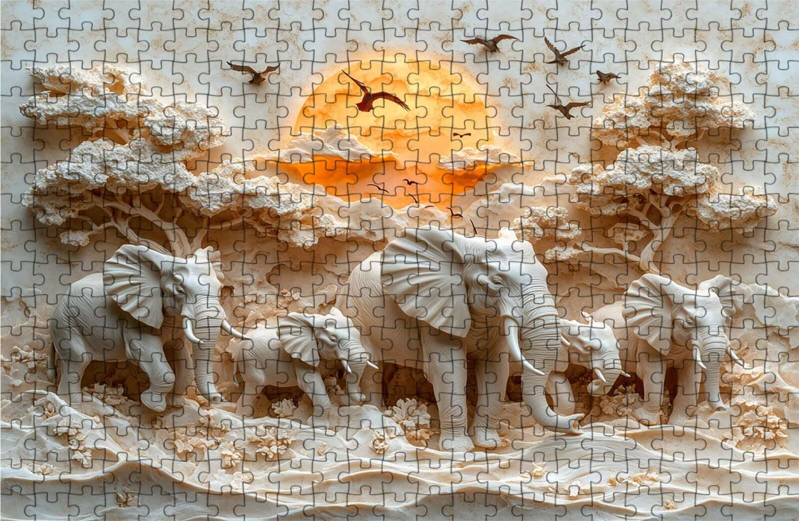Puzzle 6000 Pezzi, Elefante Puzzle 6000 Pezzi per Adulti, Giochi di Puzzles Uccelli Legno per Tutta la Famiglia, DIY Puzzles per Quadri Moderni Soggiorno Regalo Donna Uomo 180 x 105 CM RXPT-8716