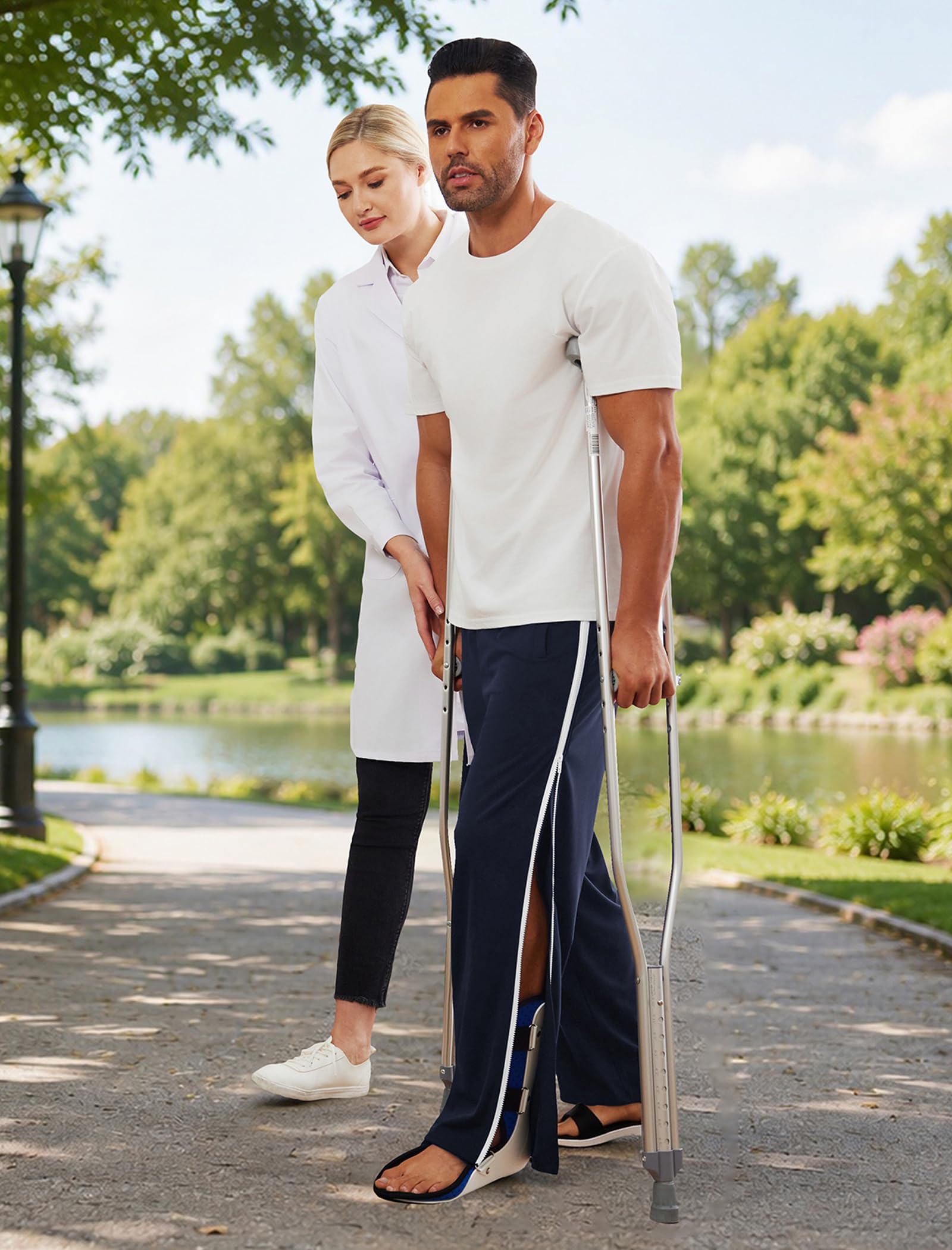 Deyeek Built For Quick Access and Privacy - Pantalones Desmontables para Hombre Hombre | Con bolsillos profundos, casual, parte inferior abierta completa, recuperación de cirugía de cadera/rodilla
