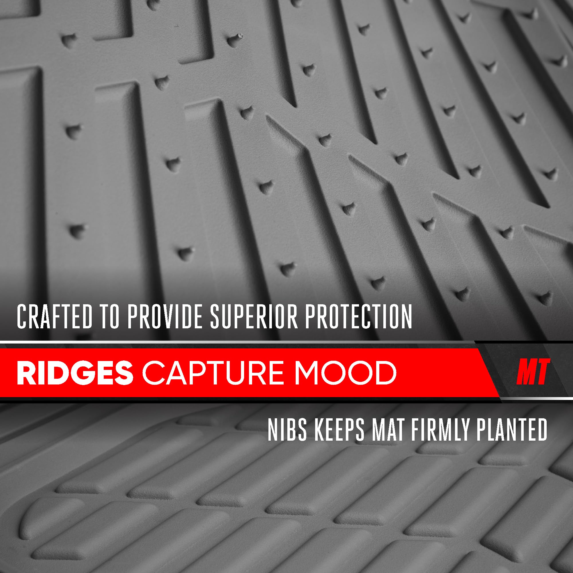 Motor Trend Premium FlexTough Deep Dish Rear Rubber Floor Mat Liners Heavy Duty All-Weather Universal Fit Trim-to-Fit Floor — view 6