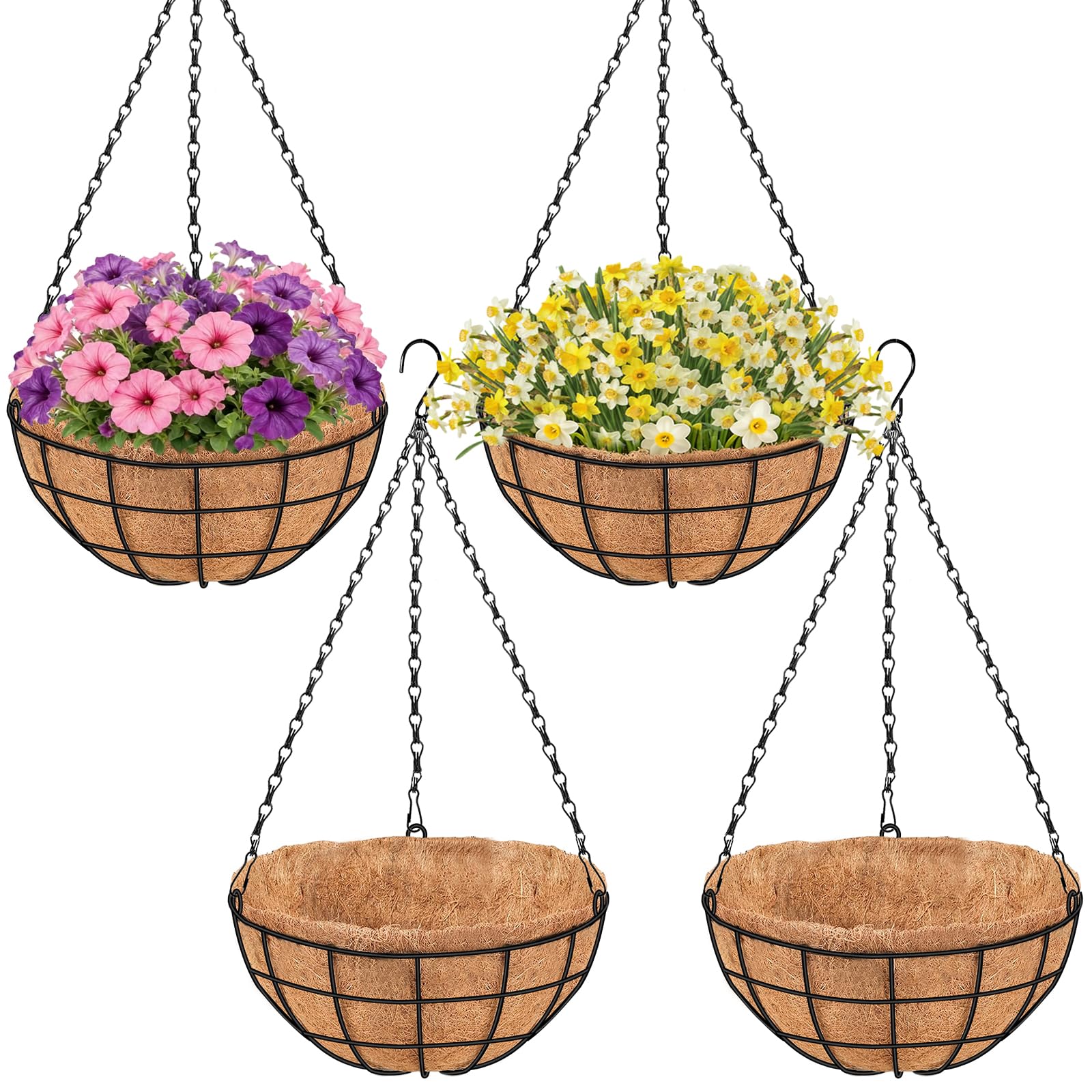 PIKAMAO 16 Inch Hanging Baskets