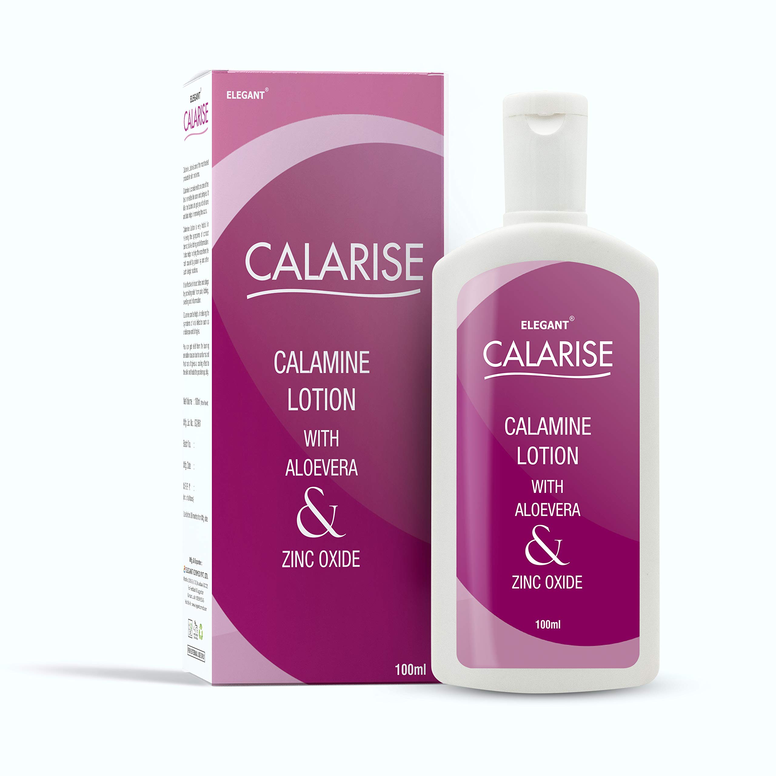 ELEGANT CALARISE Calamine Lotion With Aloevera & Zinc Oxide 100ml (Pack of 2) For Skin Soothing