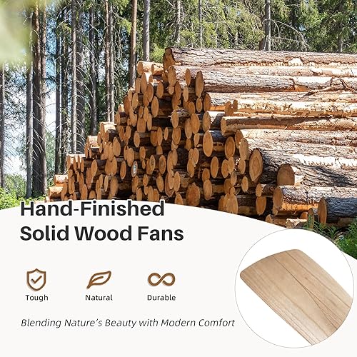 Miniatura 2 de CACI Mall Ventilador de techo de madera maciza de 52 pulgadas sin luz, montaje empotrado, 3 cuchillas, perfil bajo, moderno, ventiladores de techo