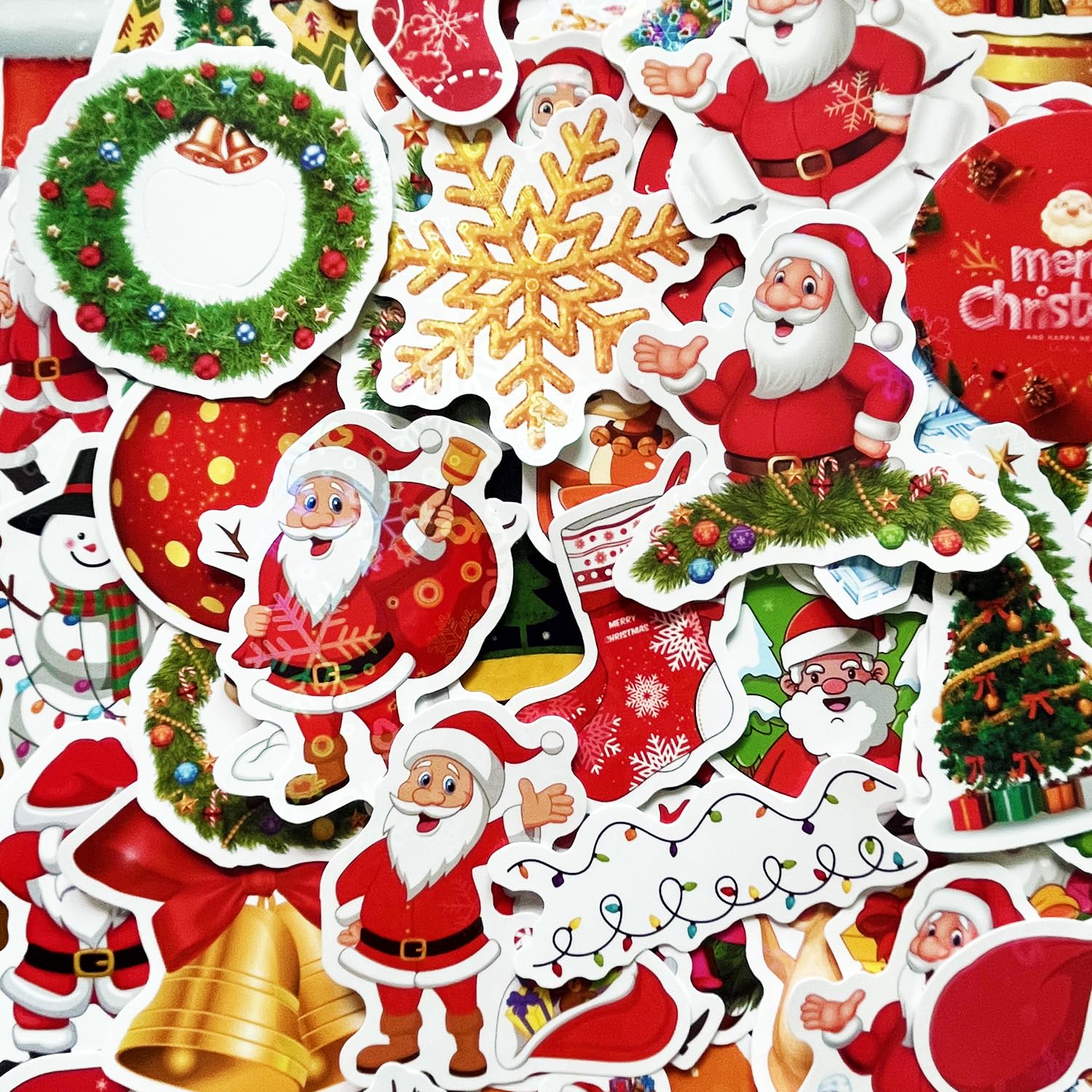 クリスマス素材④　シールや紙など Amazon.co.jp: クリスマス フレークシール 40枚（10デザイン×各4枚