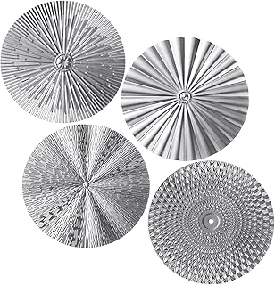 Hicarer 4 Pcs 12 Inch Metal Wall Art Decor Sunburst Hanging Metal Artwor...