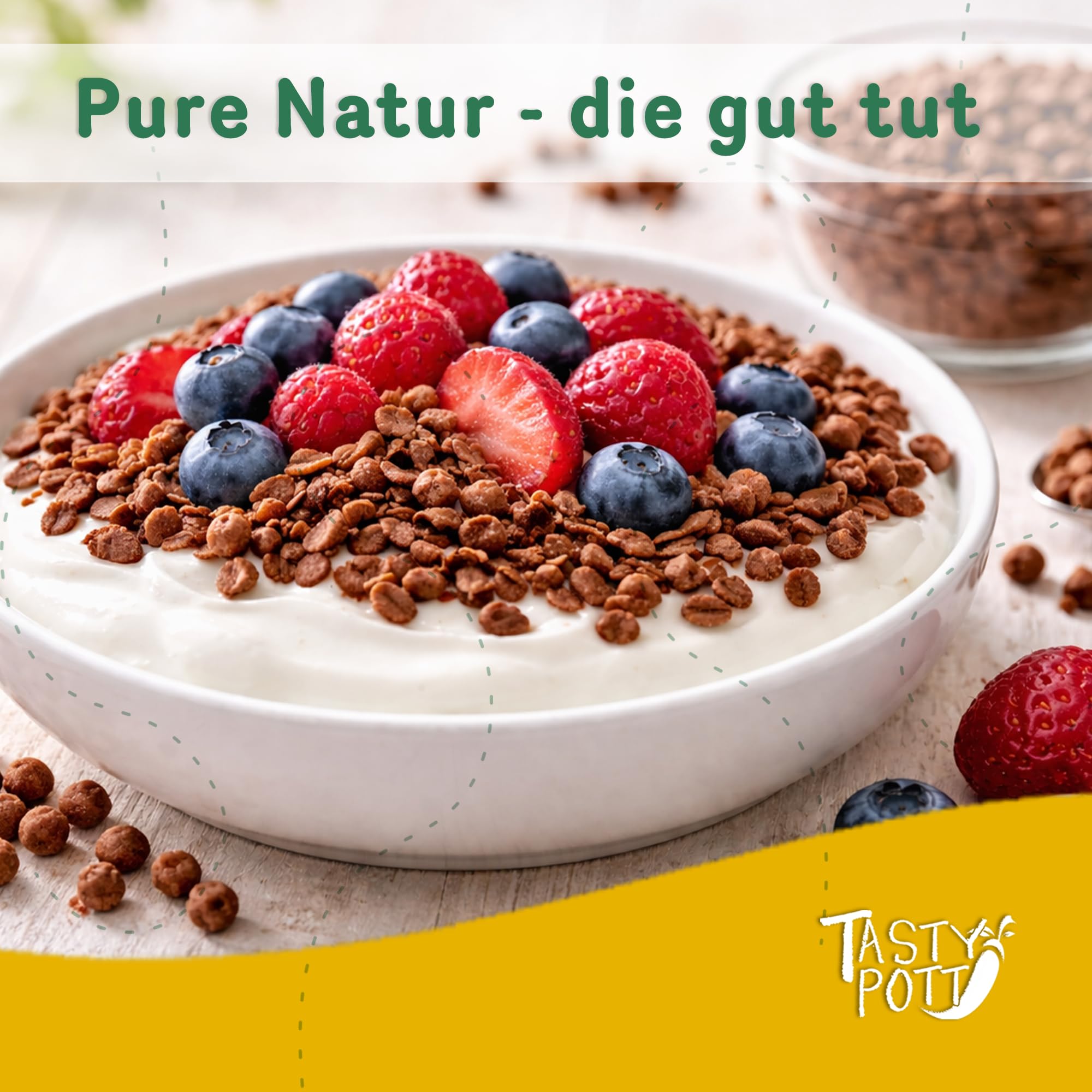 Soja Protein Crispies Kakao 1000g | Kochen & Backen | Frühstück | pflanzliches Protein | vegetarische & vegane Küche | Geschmack | Kakao Schokolade (3x1000g)