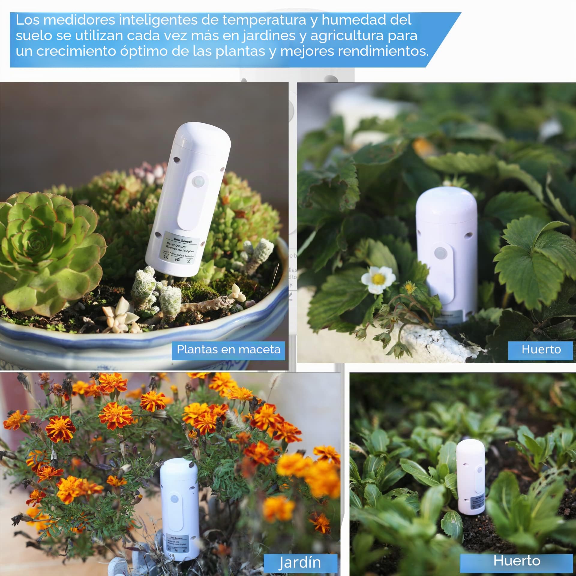 ZIGBEE Medidor de humedad y temperatura del suelo de jardín, sensor impermeable al aire libre, probador de humedad de plantas, compatible con la aplicación TUYA Smart