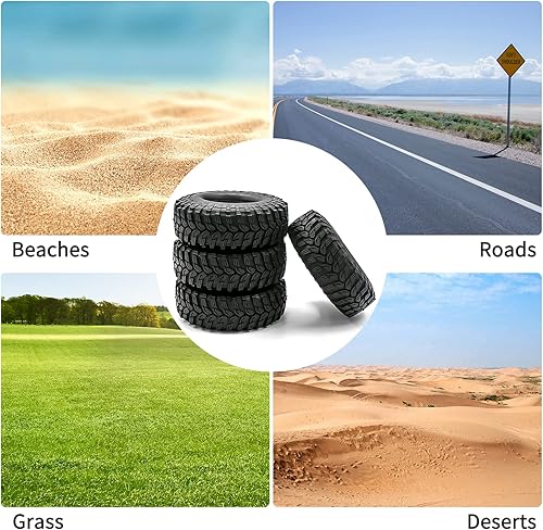 Miniatura 5 de GoolRC 4 neumáticos RC Crawler de 1.9 pulgadas, neumáticos de goma de 4.921 in de repuesto para 1/10 Traxxas TRX4 SCX10 90046 90047 CC01 RC Rock