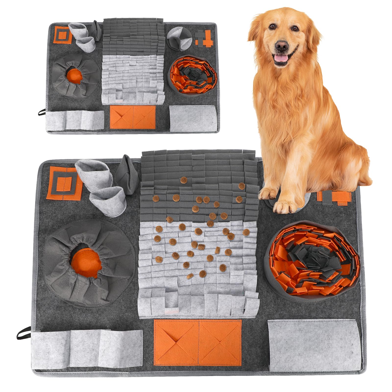 Tapete olfativo para Perros, Juguete Educativo para, tapete Antideslizante para alimentación Lenta, tapete de Juego Interactivo para Perros, 63 x 43 cm