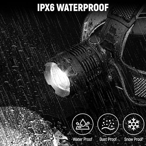 Miniatura 6 de Paquete de 2 faros delanteros recargables con luces LED brillantes para adultos, ajustable en 135, 3 modos, IPX6 impermeable para acampar al aire