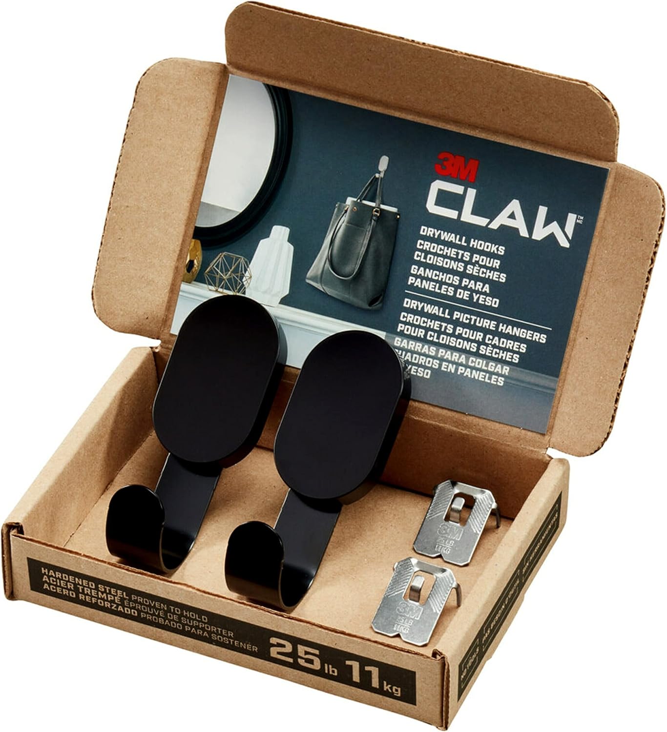 3M CLAW 25 lb. Drywall Hooks and Picture Hangers Set, Heavyweight