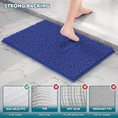 Miniatura 65 de Juego de 3 alfombras de baño extrasuaves y absorbentes, alfombras de baño de felpilla, alfombra de felpa antideslizante, juego de baño con alfombras