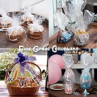 Vista 5 de Craft And Party Envoltura de celofán transparente, rollo de celofán de 16 pulgadas x 100 pies, rollo de envoltura de cesta de regalo, no plegado