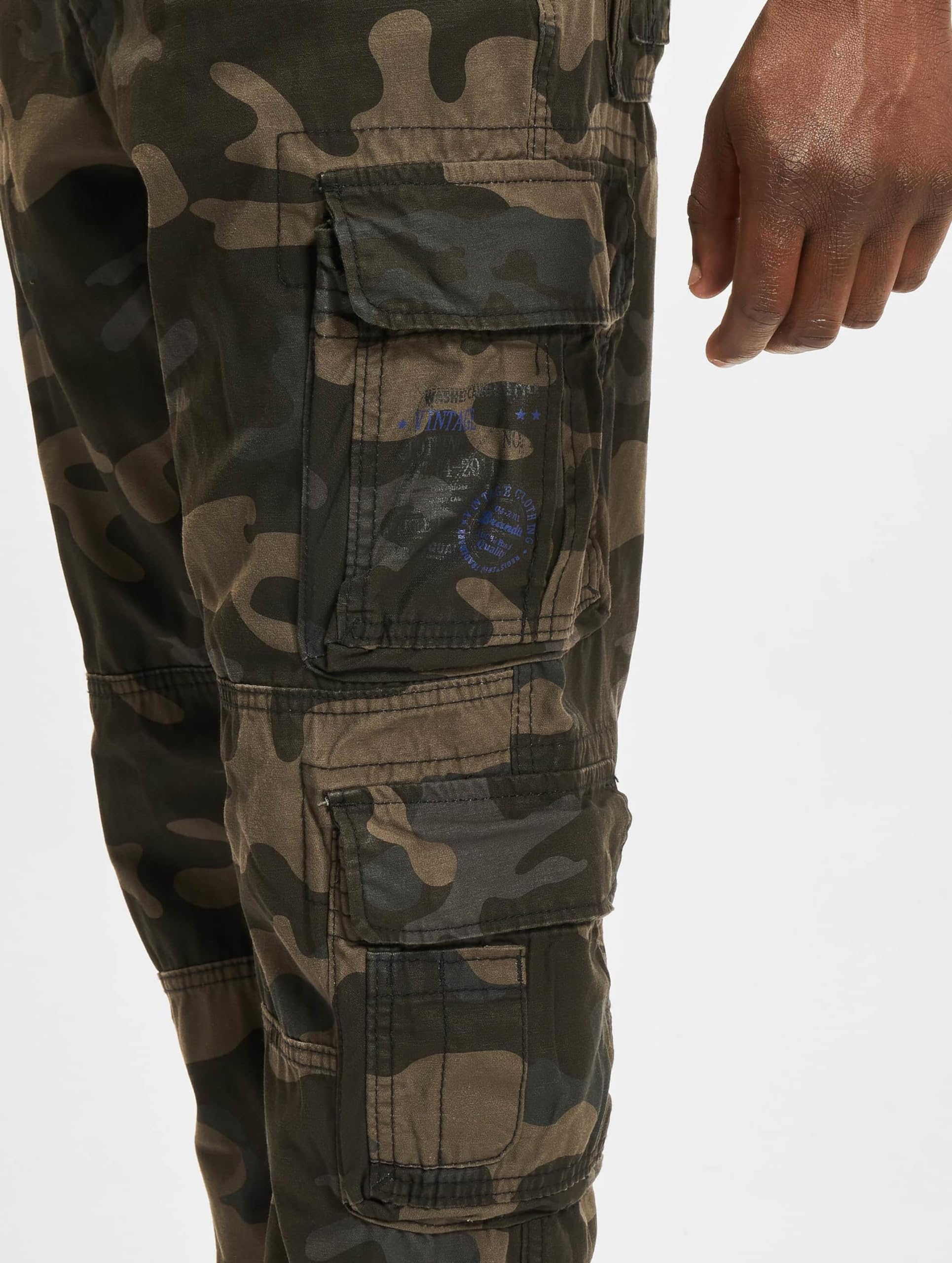 Brandit Pure Vintage Hombre Pantalones Cargo Negro Ancho