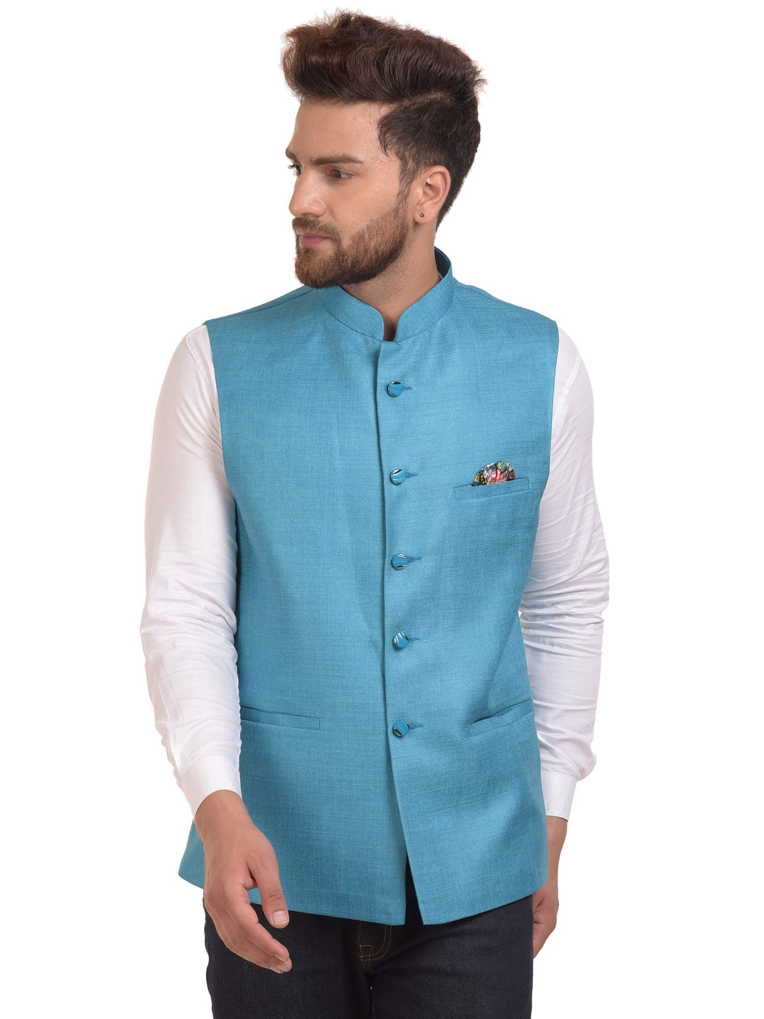 bis creations Men's Black Festive Nehru Jacket/Waistcoat-picture-0