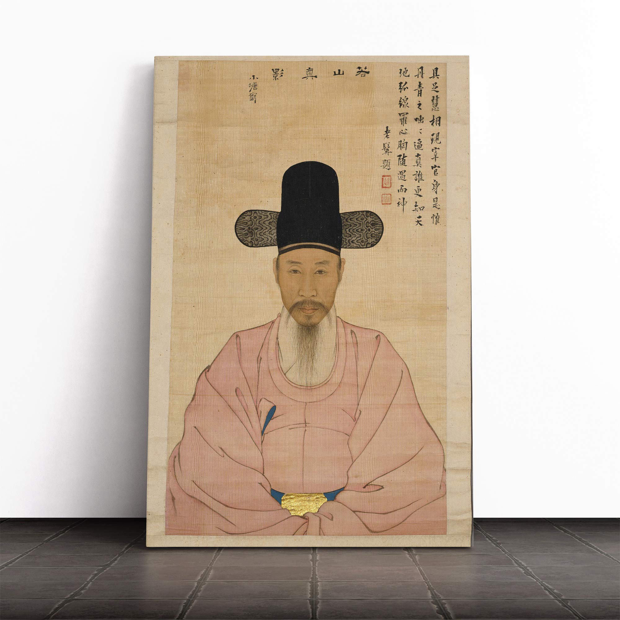 Yi Jaegwan Oriental Portrait Canvas Print | Gallery Wrapped 30mm Frame Wall Art | 30x20 inches | Ready to Hang | Modern People Picture | Living Room Bedroom Lounge Office