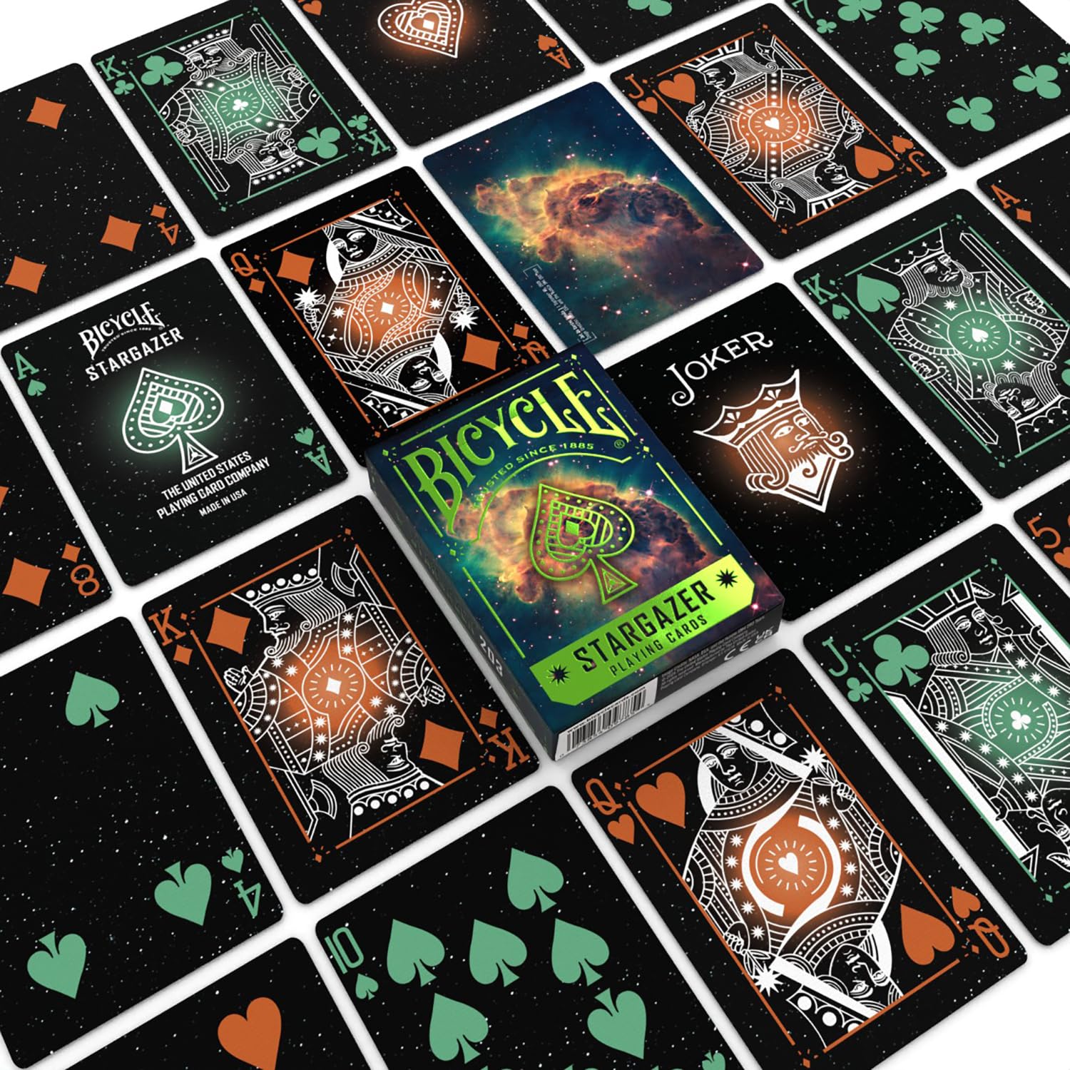 Bicycle Stargazer 203 Playing Cards, Jet in Carina Nebula Themed