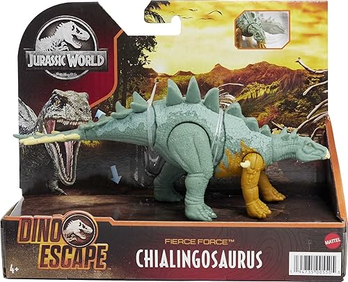 Miniatura 7 de Jurassic World Fierce Force Chialingosaurus - Figura de acción de dinosaurio con articulaciones movibles esculpir realista y característica de un
