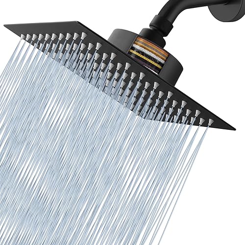 Miniatura 11 de Voolan - Regadera de ducha estilo lluvia con filtro - Cabezales de ducha de lluvia de gran caudal y tamaño grande hechos de acero inoxidable -