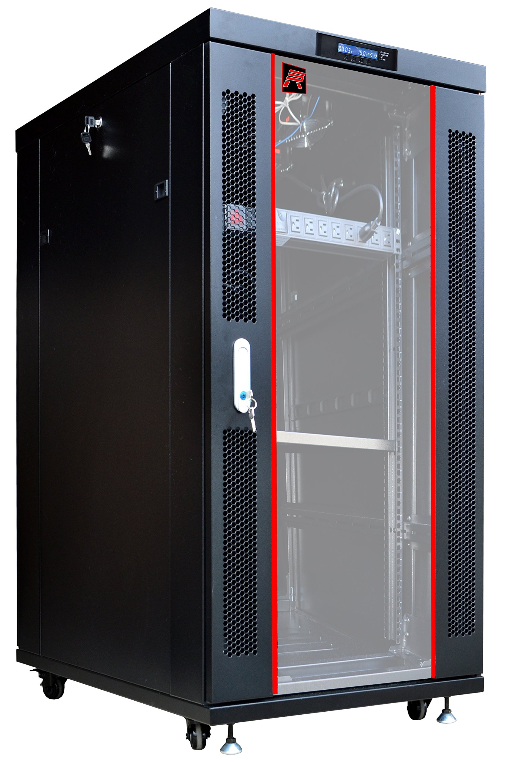 22U Rack Server Cabinet 39 Inch Deep IT Data Network Enclosure (LED Screen Air Cooling)