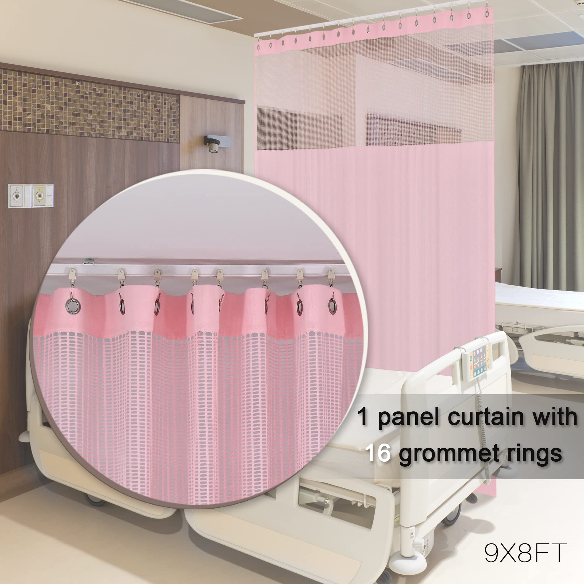 Pink Medical Curtain - Flame Retardant Privacy Screen -2 Pink Medical Curtain - Flame Retardant Privacy Screen -2