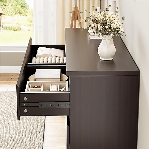 Miniatura 4 de Cómoda Moderna de 6 Cajones - Cómoda Simple de Cajones para Dormitorio, Closet, Sala de Estar, Pasillo, Entrada, Cómoda Doble de Almacenamiento de