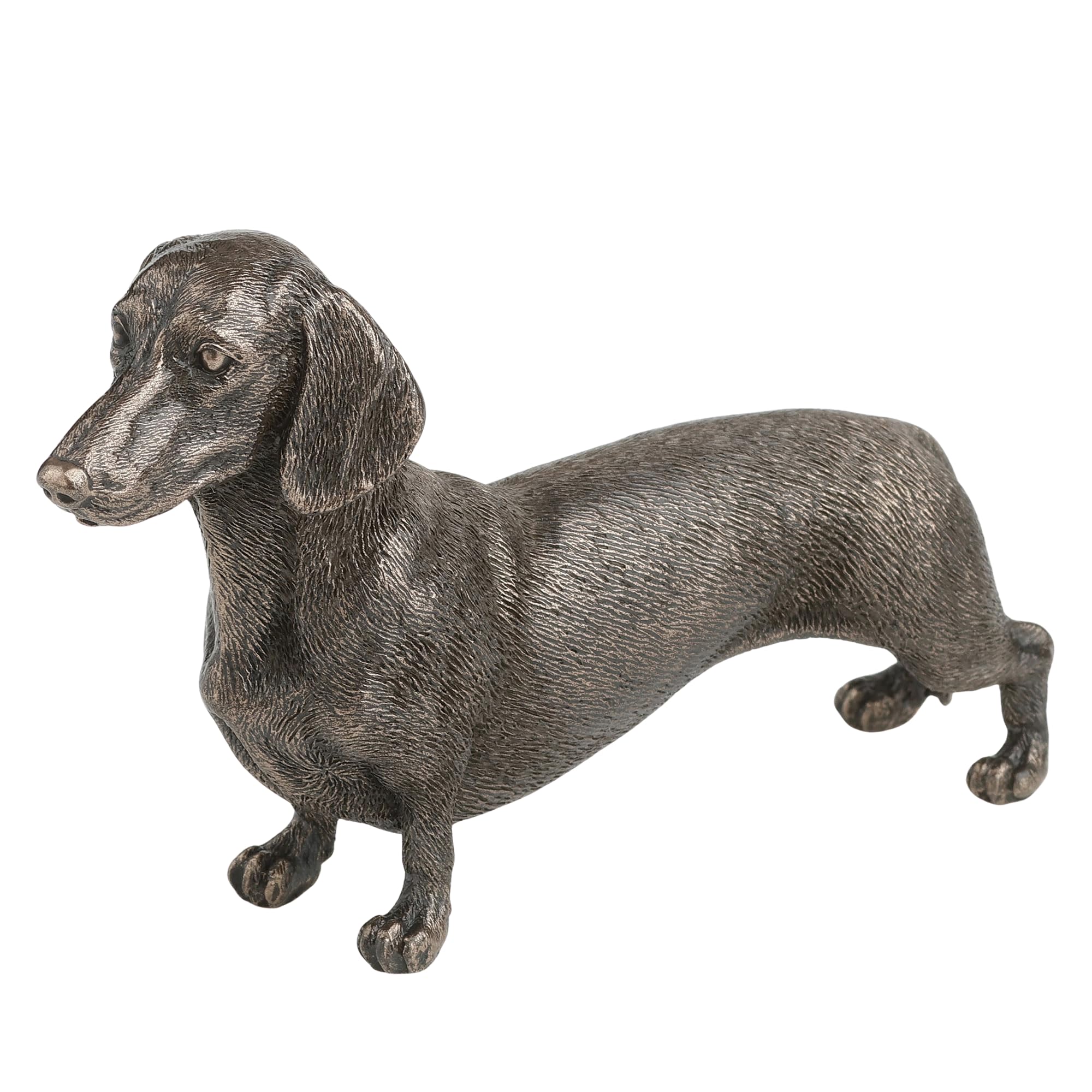 Animal Crackers Bronze Dachshund Dog Figurine Sculpture In Solid Cold Cast Gift Boxed, Great Dog Lover Gift Or Collectable