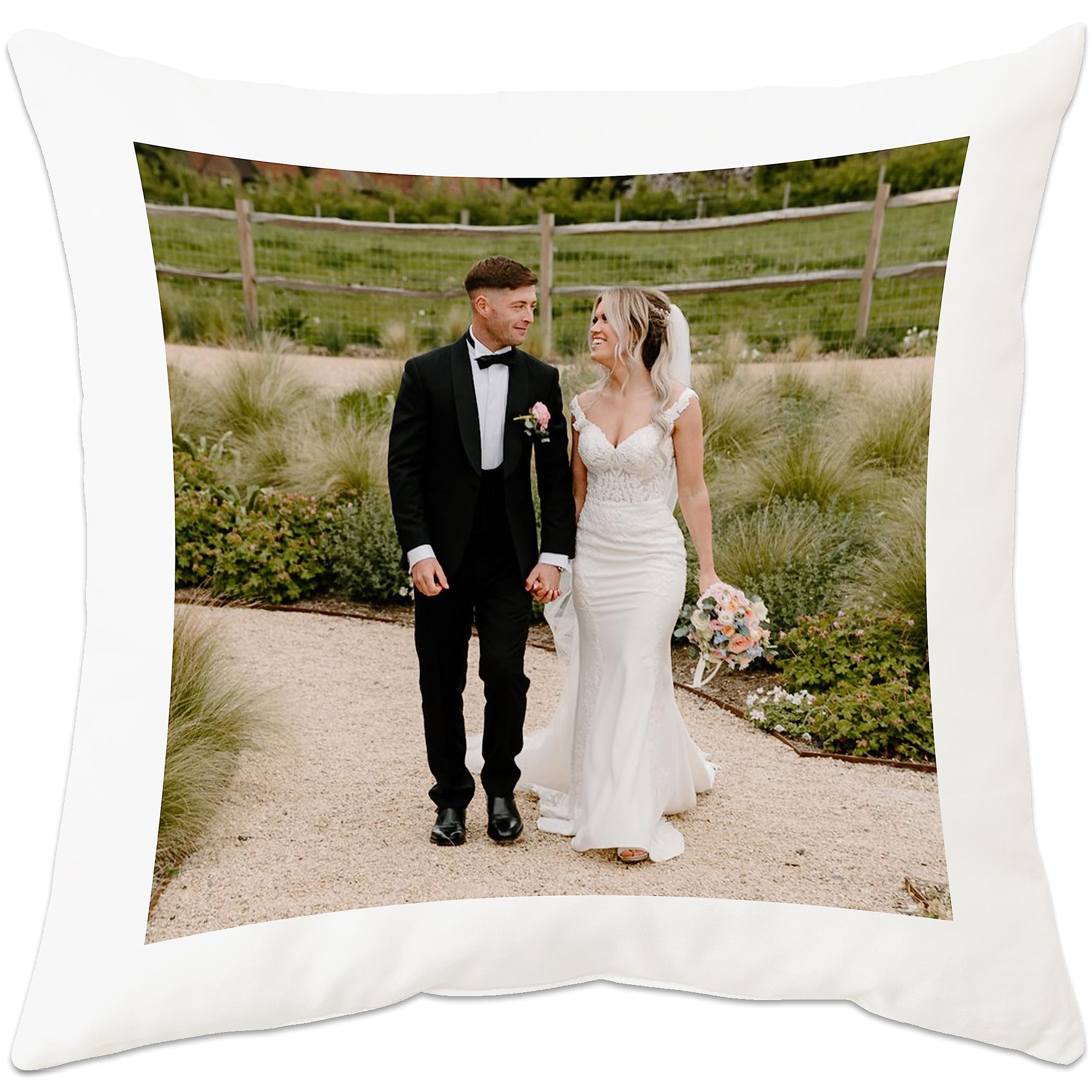 PB TECH Personalised Photo Pillow Cushion Cover Bed Sofa Home Décor Custom Memorable Gift For Birthday Wedding Keepsake. (Single Side Print)