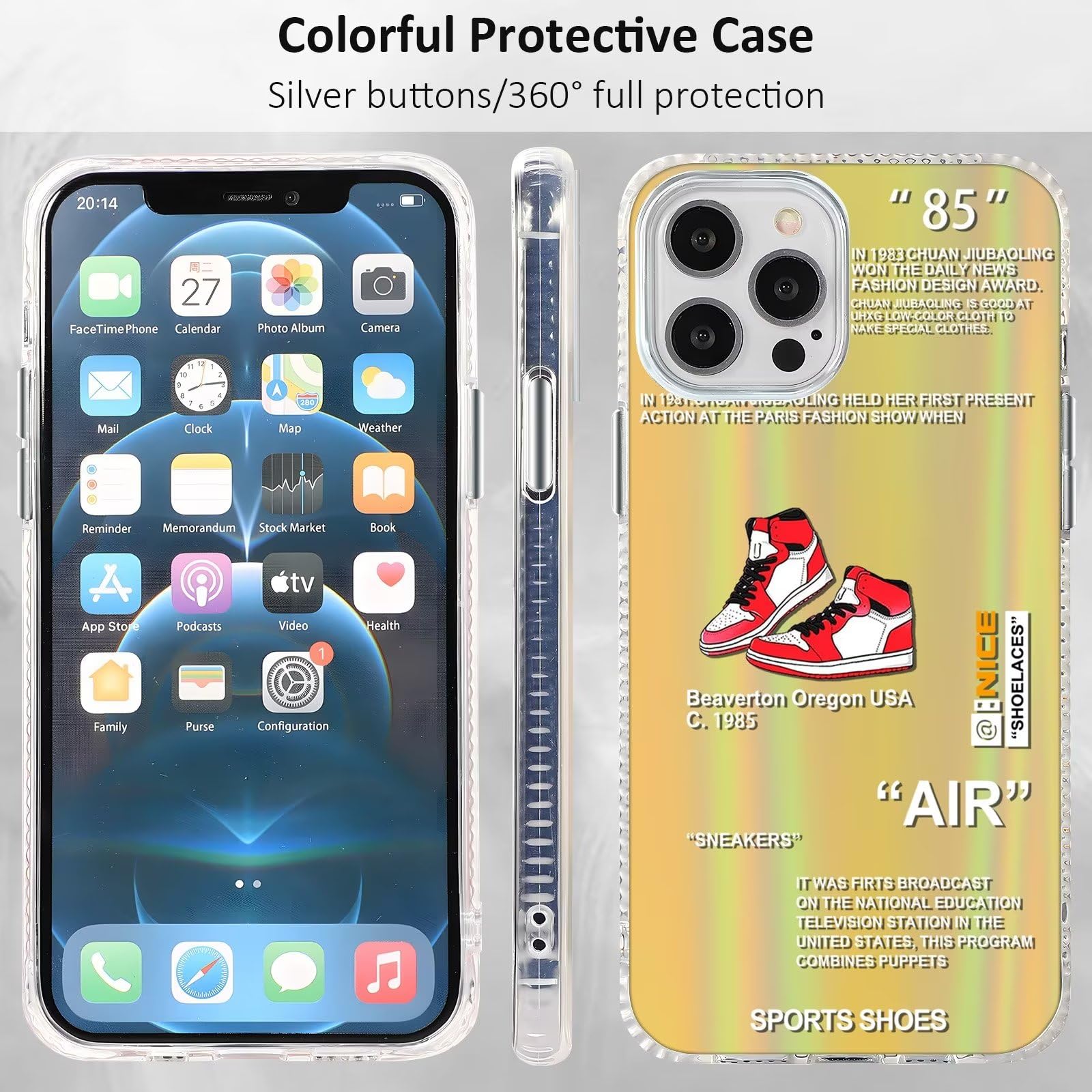 IPhone 15 Pro Max Hülle – Sportschuh-Design, Puffy, Weiches Silikon, Mit Schlüsselband