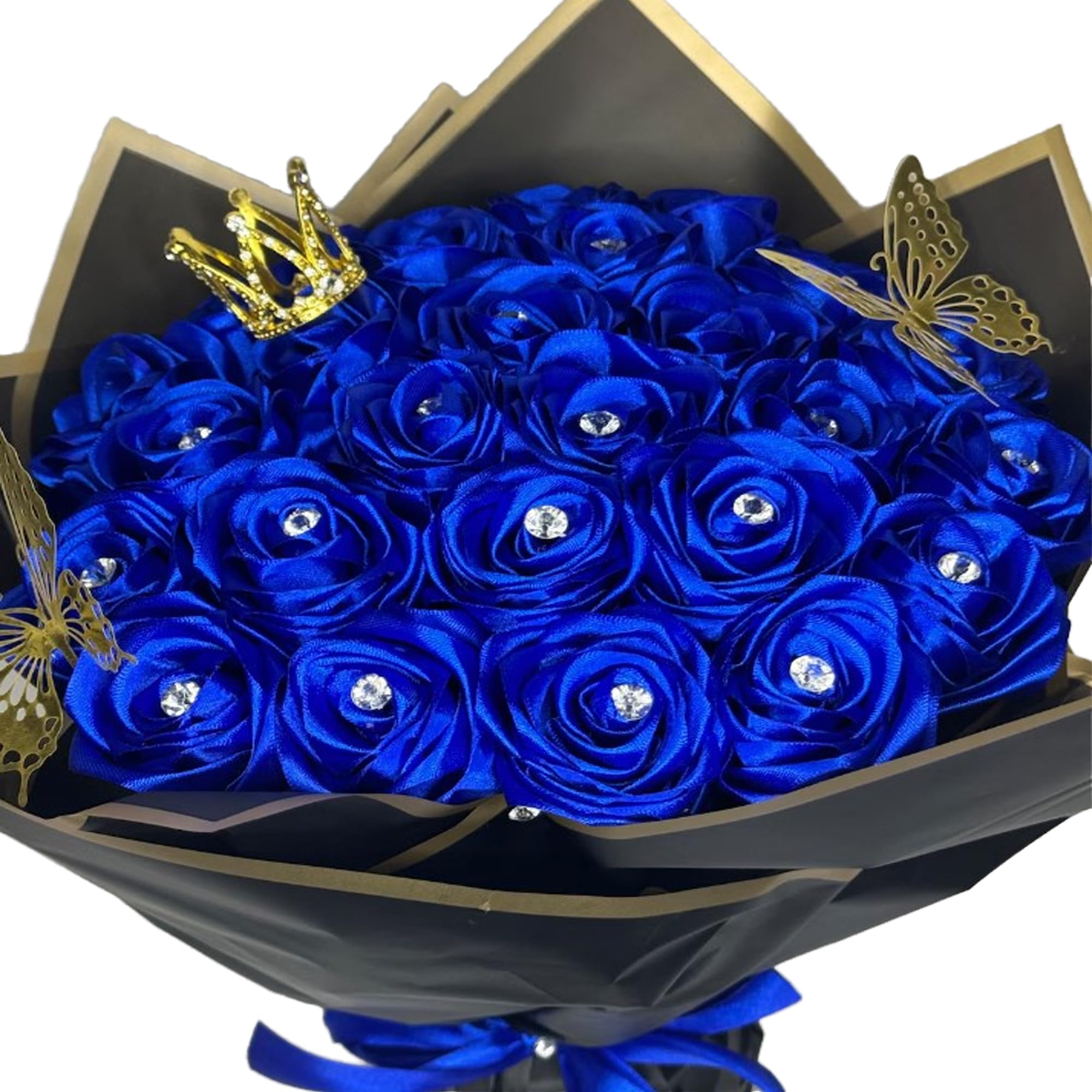 Amazon.com: (Self-Assembly) Eternal Blue Ribbon Rose Bouquet