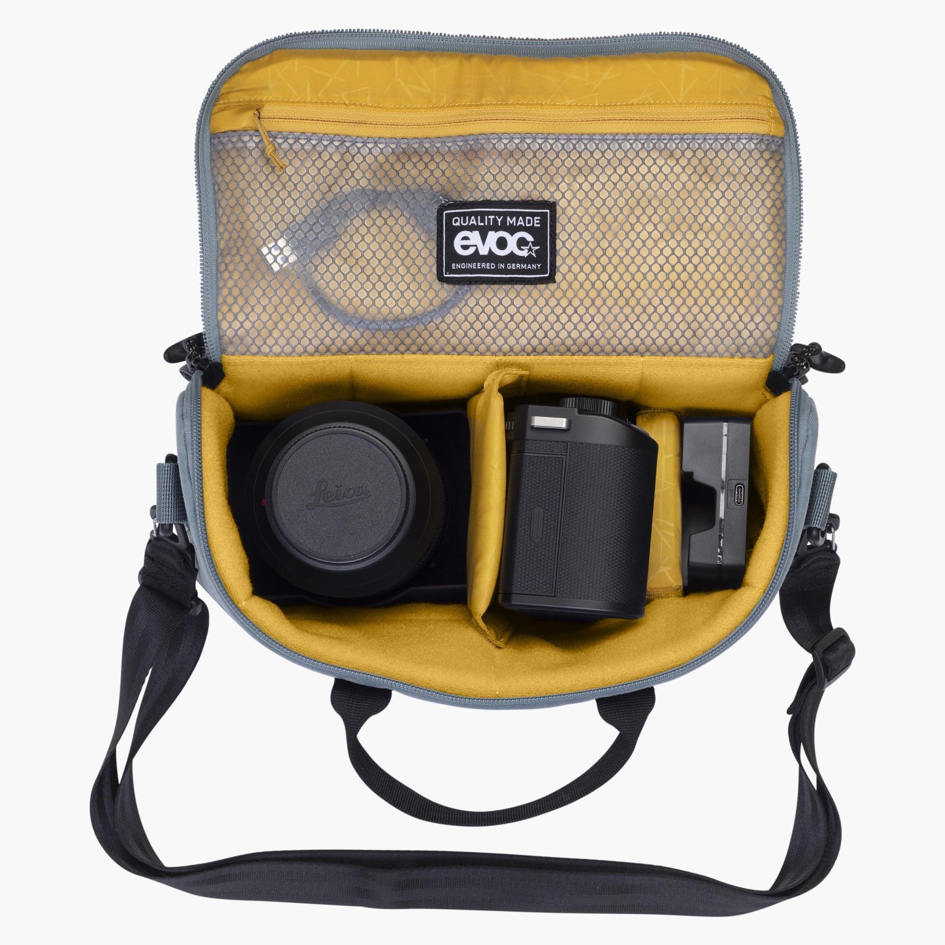 EVOC CB 6 torba fotograficzna na ramię (wydajne wyściełanie, wodoodporna komora, wytrzymały materiał zewnętrzny niezawierający Pfc, w tym suwak T, wymiary: 11 x 18 x 27 cm, pojemność: 6 l), stalowy