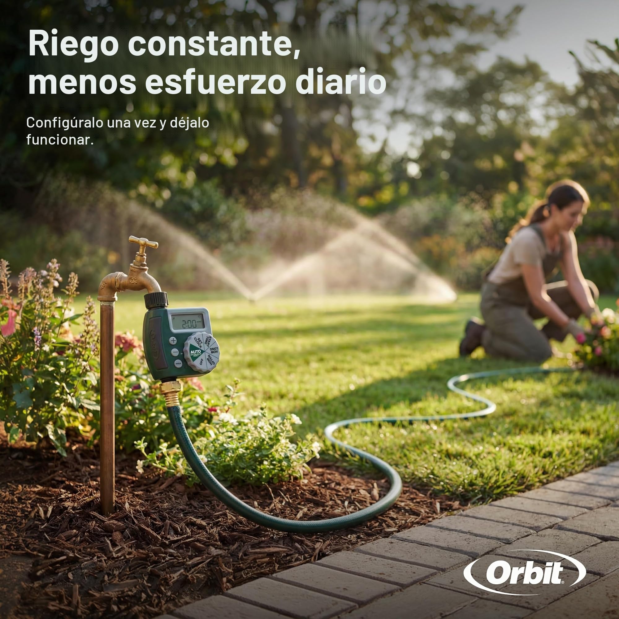 Orbit 62067 Temporizador Digital programable de riego de Manguera de 1 Salida, Paquete de 2