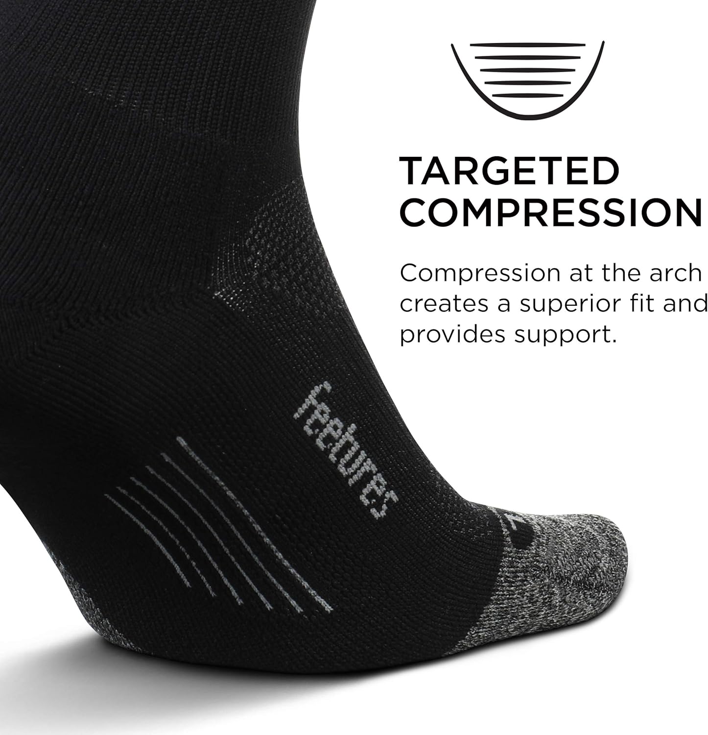 Feetures Elite Light Cushion Mini Crew Sock - Sport Sock with Targeted Compression - Image 2