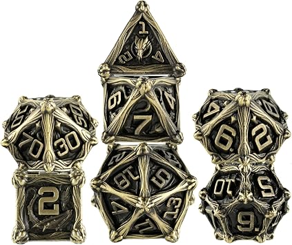 Surpass DND dice Set Metal dice 7-Piece Set Role Playing Polyhedral Dice Dungeons and Dragons Gifts Ancient Turquoise