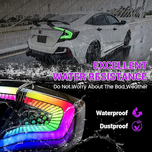 Miniatura 7 de Conjunto de faros delanteros para Honda Civic 10 generación 2016-2021, luces traseras RGB solo para Honda Civic 2016-2021 Sedan