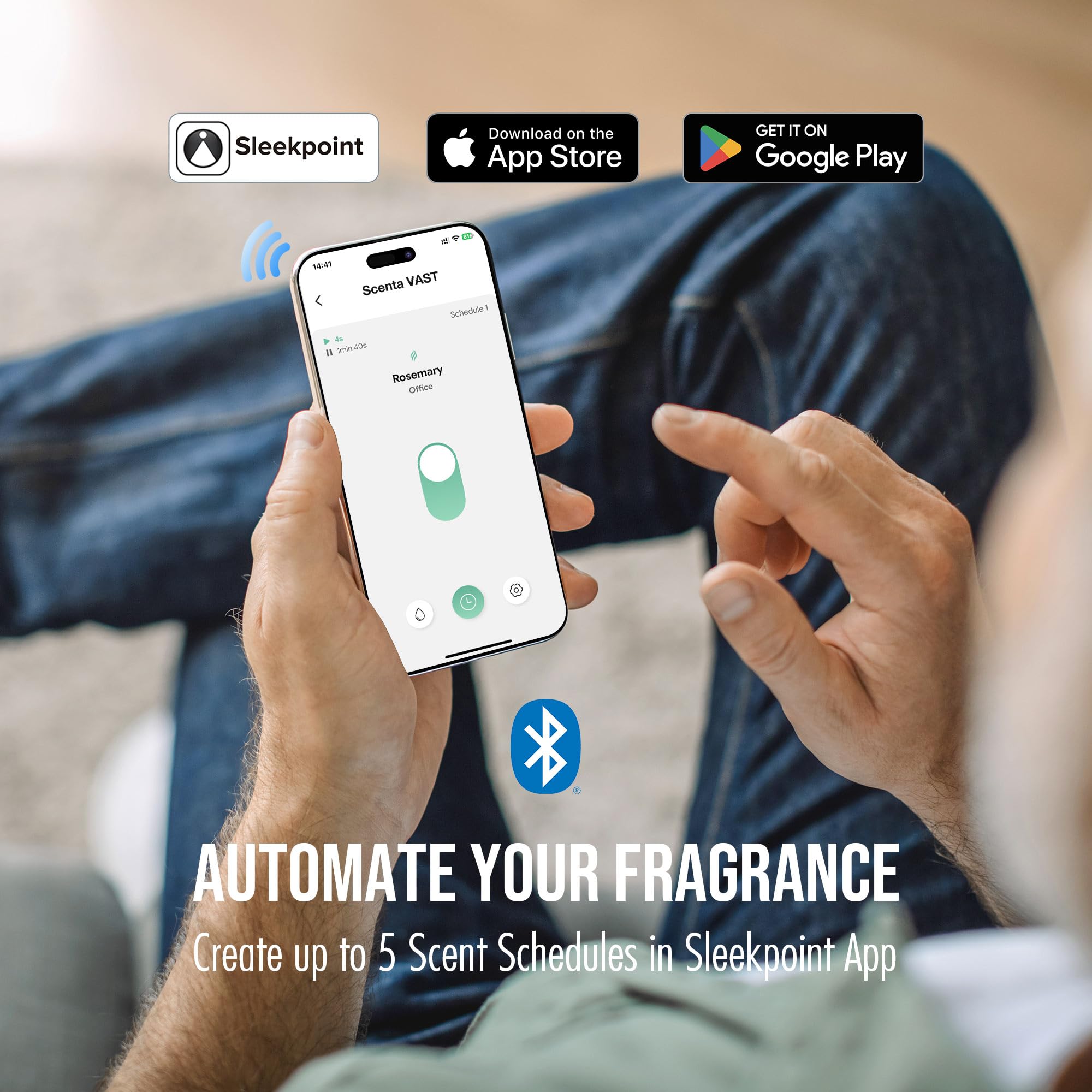 Airversa Smart Waterless Diffuser (400 ml Kapazität) Hotel Scent Starter Kit mit 200 ml Duftöl, bis zu 185 m², App-Steuerung, Duftluftmaschine mit 12 V 1 A Netzadapter, ANA-Kit Weiß
