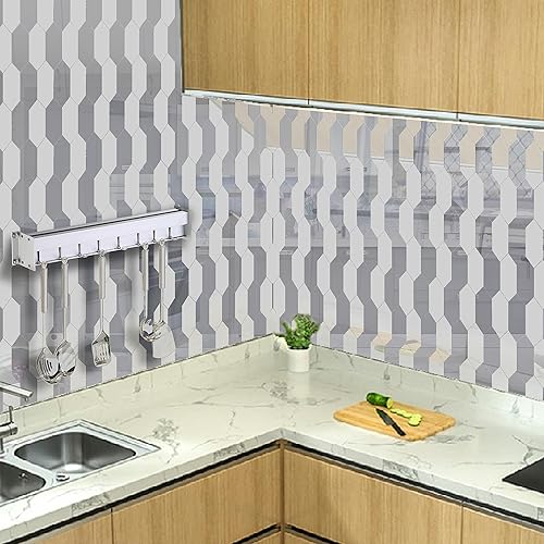 Miniatura 2 de Azulejo contra salpicaduras para cocina, despegar y pegar plateado, 10 piezas, tipo 1