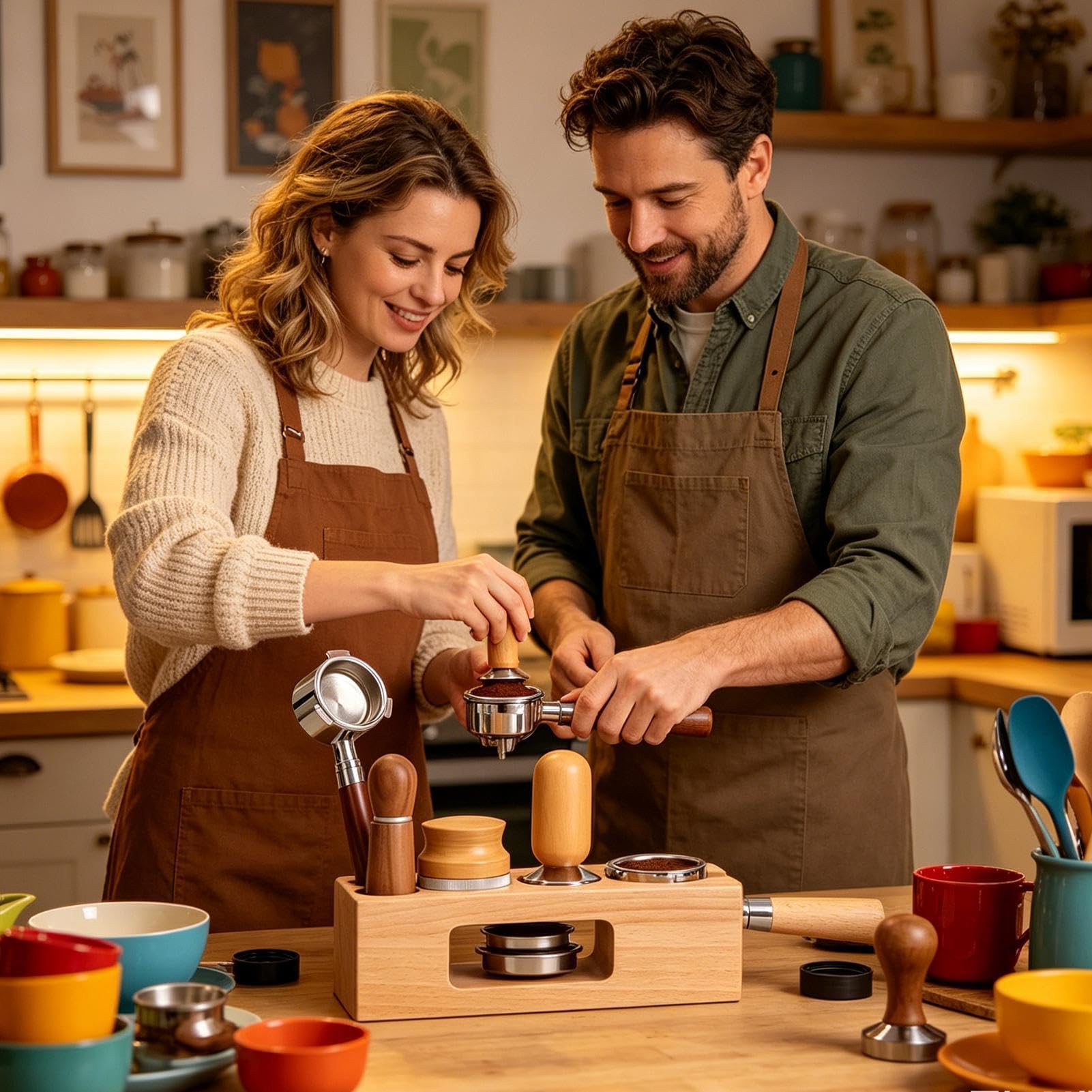 Stacja do ubijania espresso antypoślizgowe przechowywanie espresso