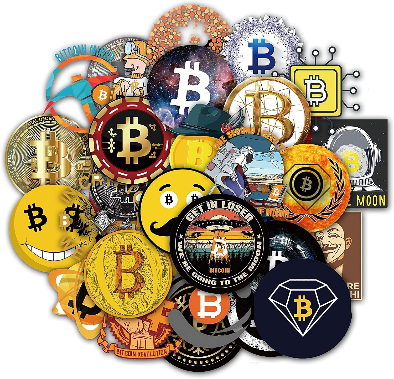 Amazon.co.jp: ビットコインステッカーセット 50枚入り ビットコイン防水デカール ビットコインシールパック スーツケース ノートパソコン  バイク ヘルメットなど適用 : 文房具・オフィス用品