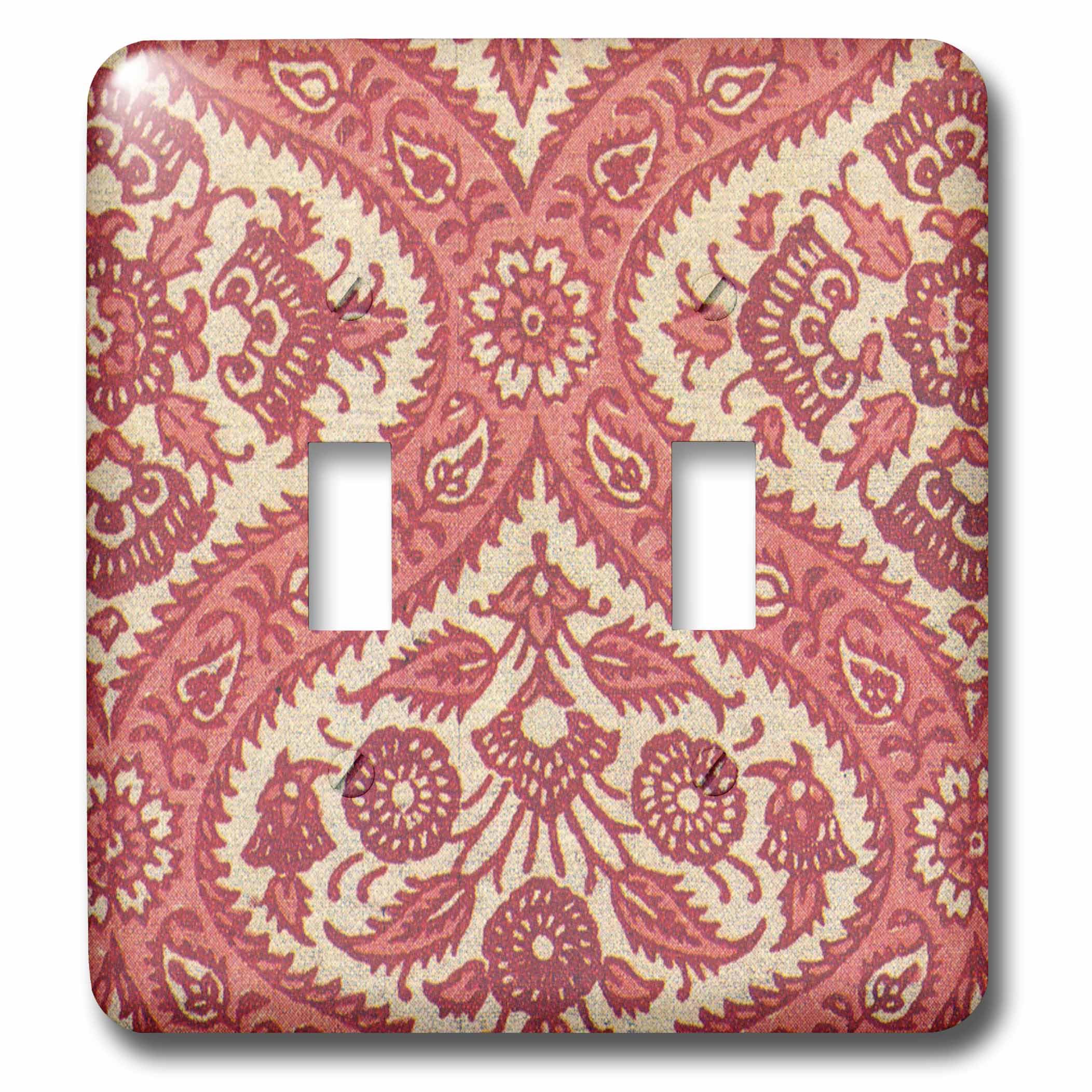 Interrupteur à baïonnette 3dRose LSP_42567_2 plaque murale motif fleuri rose ancienne rétro