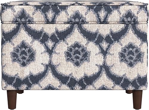 Miniatura 22 de Spatial Order Decoración del hogar | Otomana tapizada mediana rectangular de almacenamiento | Otomana con tapa con bisagras con almacenamiento para