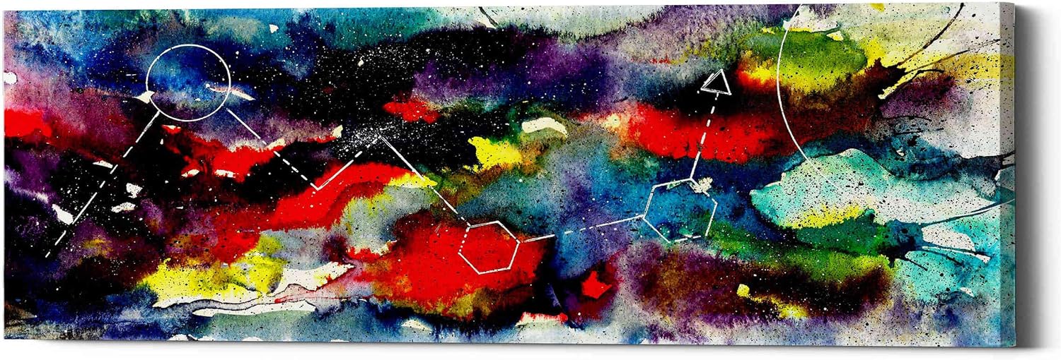 Epic Graffiti 'Watercolor Nebula 2.0' by Craig Snodgrass, Canvas Wall Art, 12"x36"