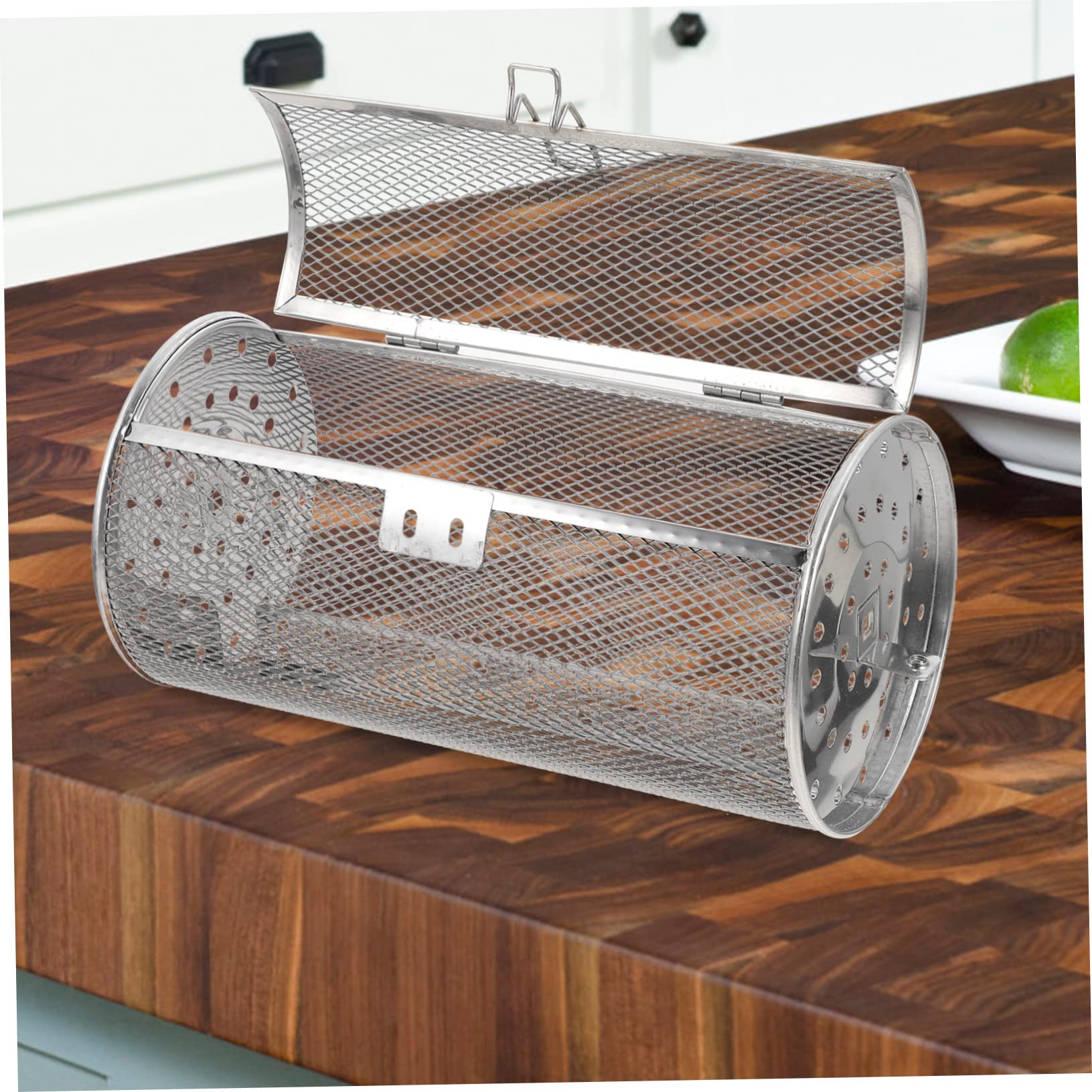SUPVOX Cestello Design Rotante per Grigliare in Acciaio Inossidabile e Riscaldamento Uniforme, per Carne e Verdure in Cucina e Riunioni di Famiglia