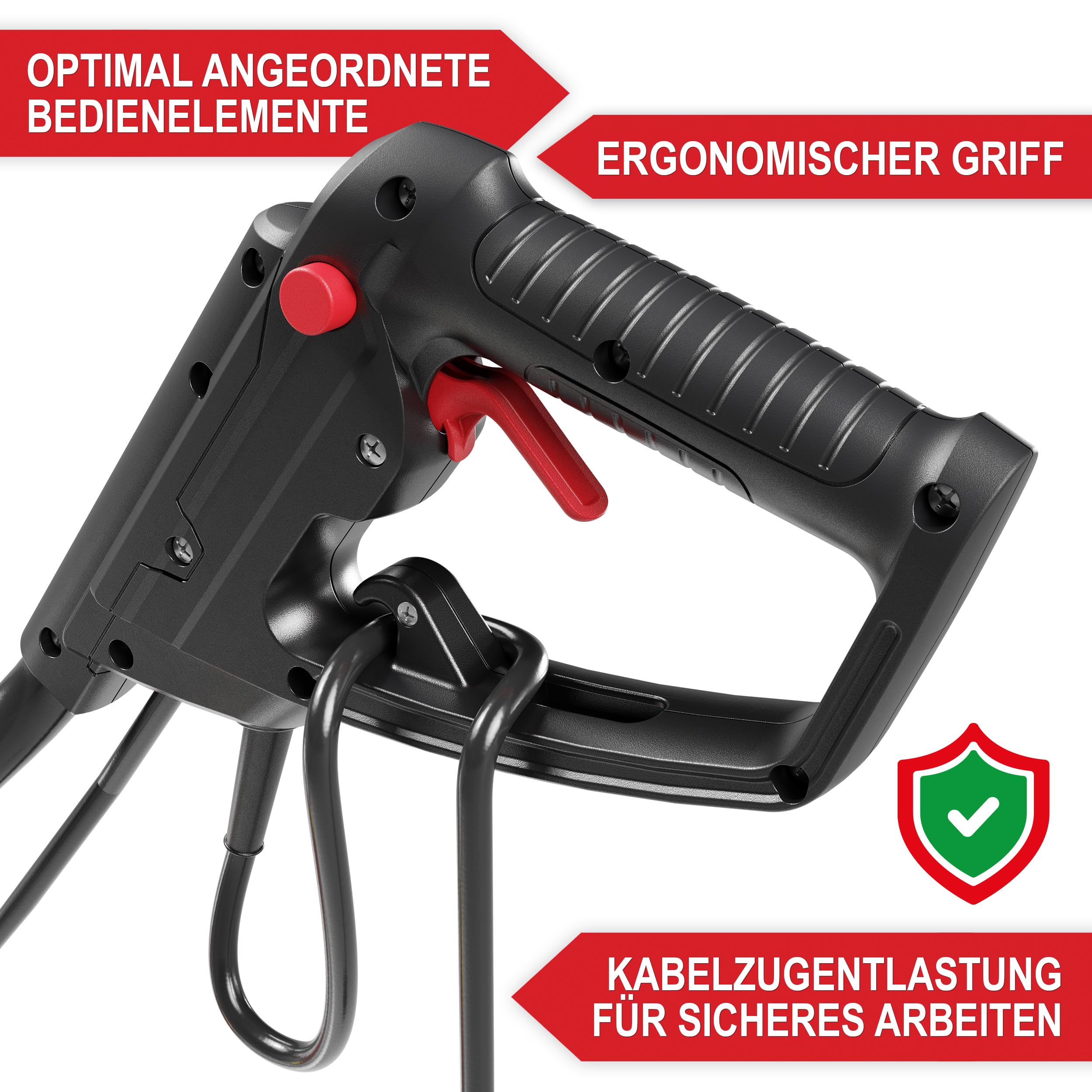 ONBEST Elektro Gartenfräse – 45 cm Arbeitsbreite – 1500 Watt Motor – 24 Messer – elektrische Bodenhacke Motorhacke – Gartenhacke – Kultivator – zum umgraben und auflockern vom Boden