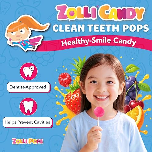 Vista 25 de Zollipops Clean Teeth - Paletas, sabor durazno, 3.1 onzas