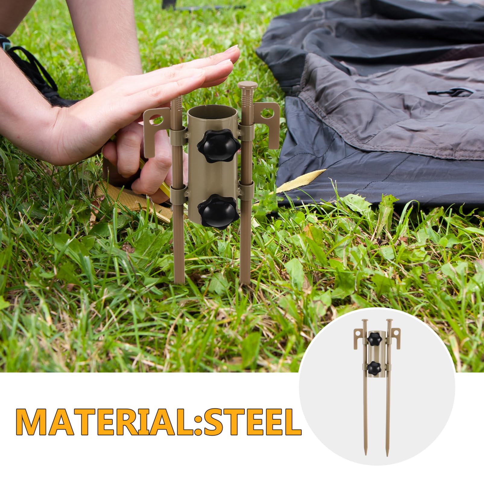 Toddmomy 6 Stück Verstellbare Zeltstangen aus Aluminium und Stahl mit Heringen zur Einfachen Befestigung von Campingzelten und Pavillons im Outdoor Bereich