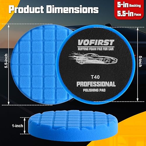 Miniatura 2 de 6 almohadillas de pulido para pulir, almohadillas de pulido de 5.5 pulgadas para pulidor, kit de almohadillas de esponja de pulido de reparación