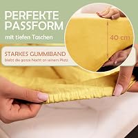 NatureMark mikroszálas gumis lepedő 200x220 cm sárga boxspring ágyhoz 3