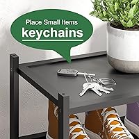 Vista 3 de Zapatero de bambú negro de 2 niveles, zapatero apilable de madera de bambú para armario, entrada y pasillo