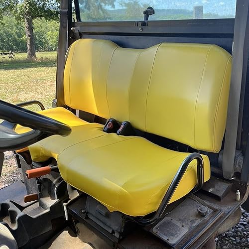 Miniatura 6 de HECASA Cojín inferior de asiento compatible con John Deere XUV 615E 625i 815E 825E 825i 825M 855D 855E 855M S4 Gator repuesto para AM140624 amarillo